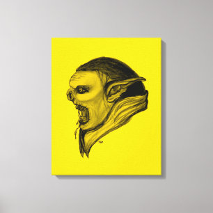 Troll schwarz gelb design leinwanddruck