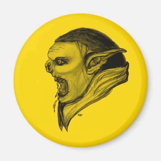 Troll schwarz gelb design magnet (Vorne)