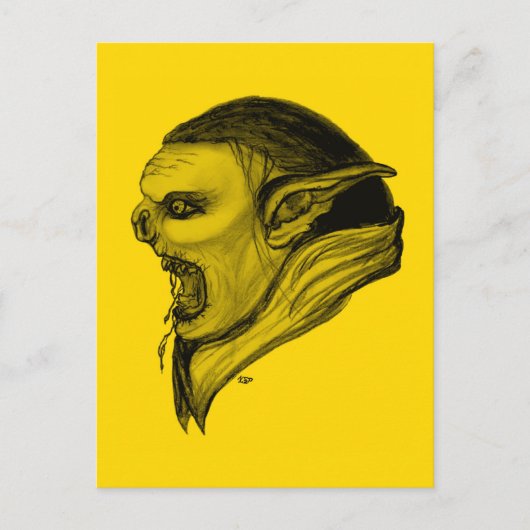 Troll schwarz gelb design postkarte (Vorderseite)