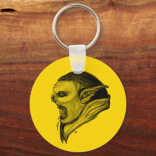 Troll schwarz gelb design schlüsselanhänger (Vorderseite)