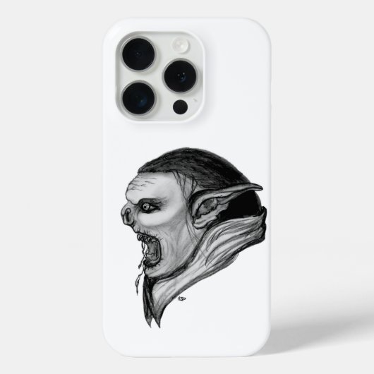 Troll Schwarz-Weiß-Design Case-Mate iPhone Hülle (Rückseite)