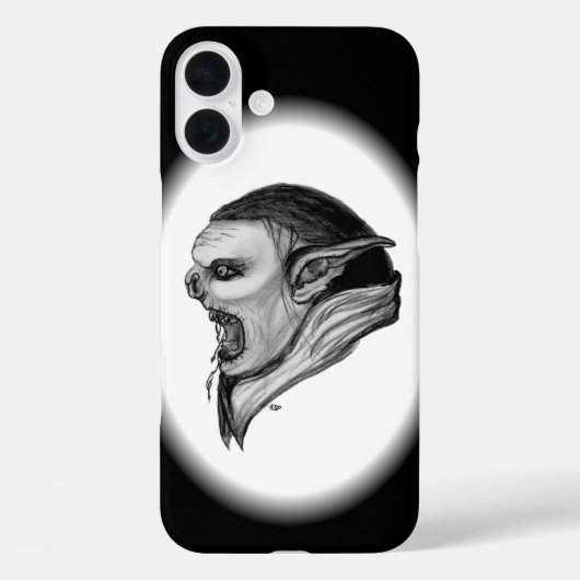 Troll Schwarz-Weiß-Design Case-Mate iPhone Hülle (Rückseite)