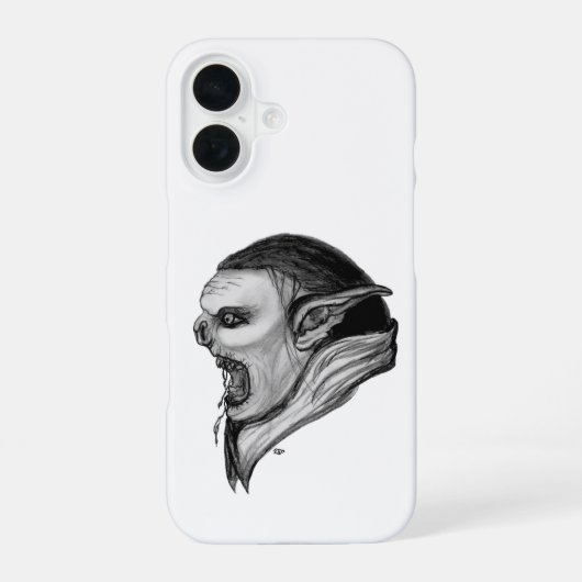 Troll Schwarz-Weiß-Design iPhone 16 Hülle (Rückseite)