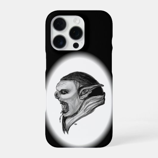 Troll Schwarz-Weiß-Design iPhone Hülle (Rückseite)