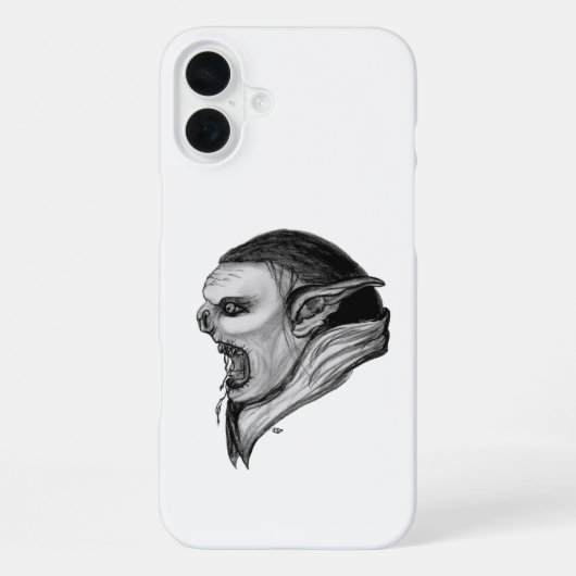 Troll Schwarz-Weiß-Design iPhone Hülle (Rückseite)