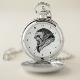 Troll Schwarz-Weiß-Design Taschenuhr