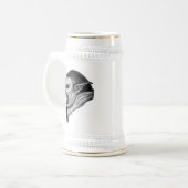 Troll Schwarzweiß-Design Bierglas (Vorderseite Links)