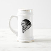 Troll Schwarzweiß-Design Bierglas (Links)