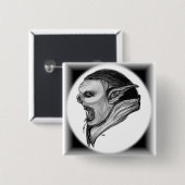 Troll Schwarzweiß-Design Button (Vorne & Hinten)