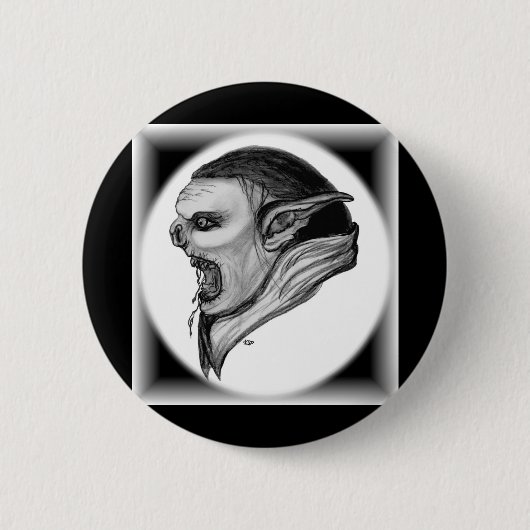 Troll Schwarzweiß-Design Button (Vorderseite)