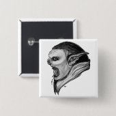 Troll Schwarzweiß-Design Button (Vorne & Hinten)