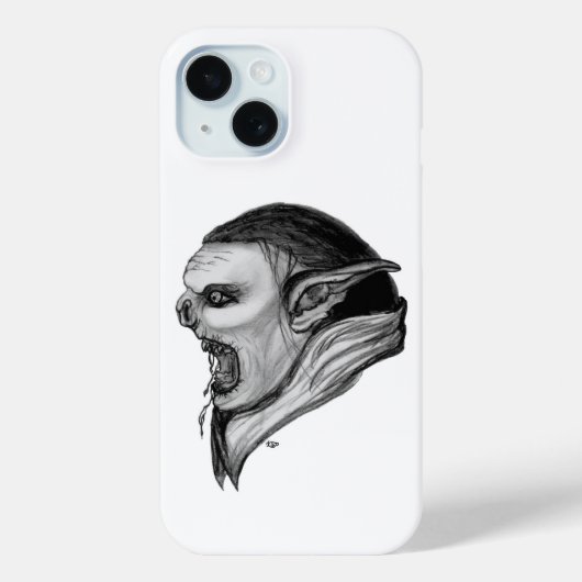 Troll Schwarzweiß-Design Case-Mate iPhone Hülle (Rückseite)