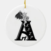 Troll Schwarzweiß-Design Keramikornament (Hinten)