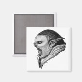 Troll Schwarzweiß-Design Magnet (Vorderseite/Rückseite)