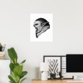 Troll Schwarzweiß-Design Poster (Heimbüro)