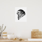 Troll Schwarzweiß-Design Poster (Küche)