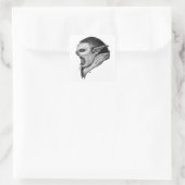 Troll Schwarzweiß-Design Quadratischer Aufkleber (Tasche)