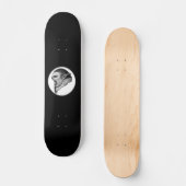 Troll Schwarzweiß-Design Skateboard (Vorderseite)