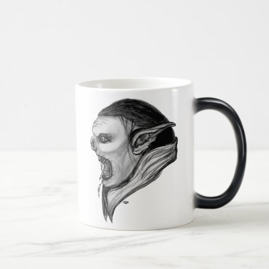 Troll Schwarzweiß-Design Verwandlungstasse (Rechts)