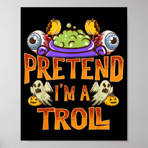 Troll-Shirt-Kostüm Lustiger Halloween-Spaß Poster