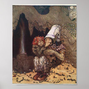Troll und Kind von John Bauer Poster