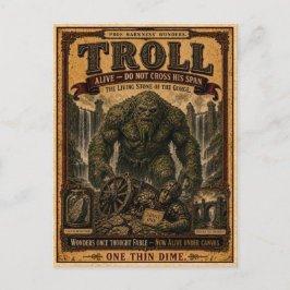 Troll, Vintage-Zirkus-Monster Postkarte