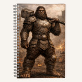 Troll Warrior Notebook – Fantasy Art Journal Notizblock (Vorderseite)