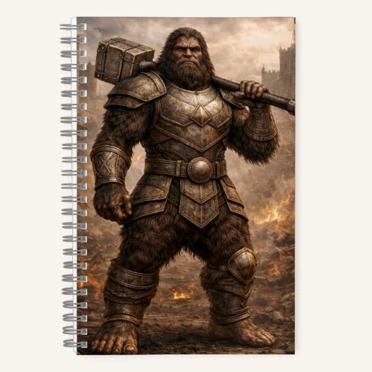 Troll Warrior Notebook – Fantasy Art Journal Notizblock (Vorderseite)