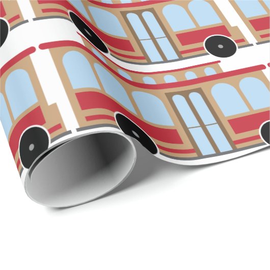 Trolley Car Geschenkpapier (Rolleneckpunkt)