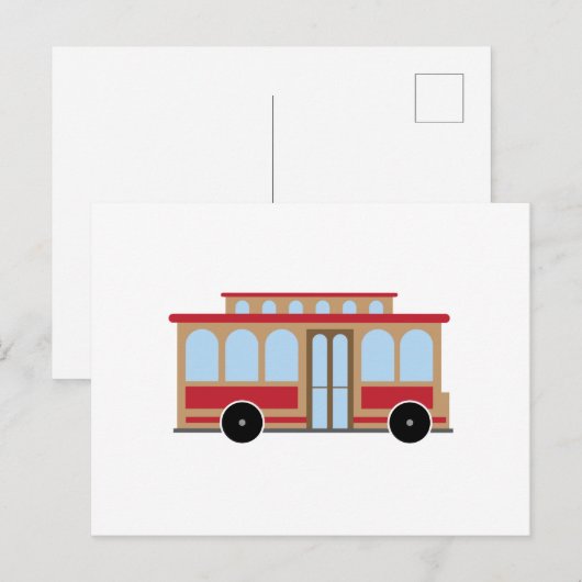 Trolley Car Postkarte (Vorne/Hinten)