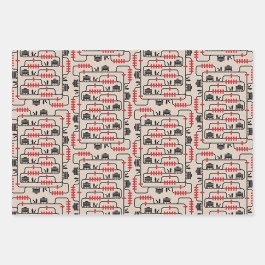 Trolley Problem Wrapping Paper (3 Designs) Geschenkpapier Set (Vorderseite 2)