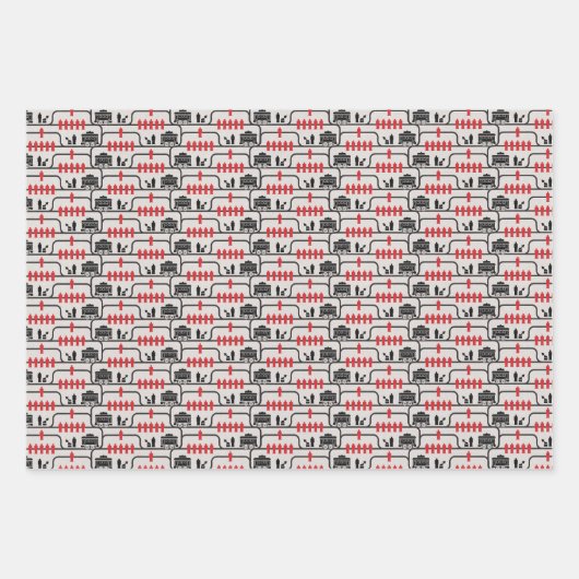 Trolley Problem Wrapping Paper (3 Designs) Geschenkpapier Set (Vorderseite)