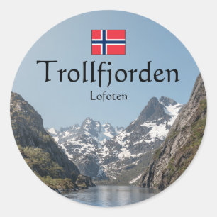 Trollfjord Lofoten Runder Aufkleber