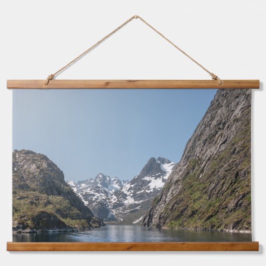 Trollfjord Lofoten Wandteppich Mit Holzrahmen (Vorne)
