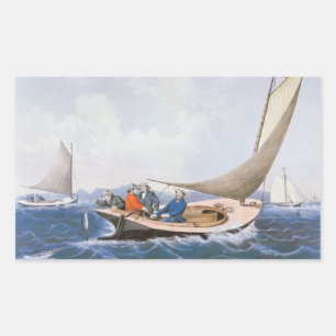 Trolling for Blue Fsh off the Coast of Maine Rechteckiger Aufkleber