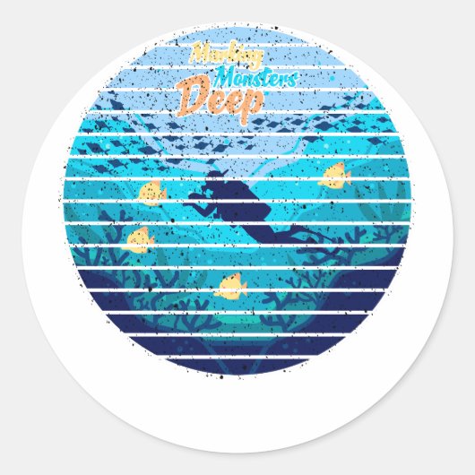 Trolling For Lake Trout Marking Monsters Runder Aufkleber (Vorderseite)