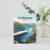 Trolltunga Norwegen Postkarte (Stehend Vorderseite)