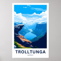 Trolltunga Norwegen Travel Print