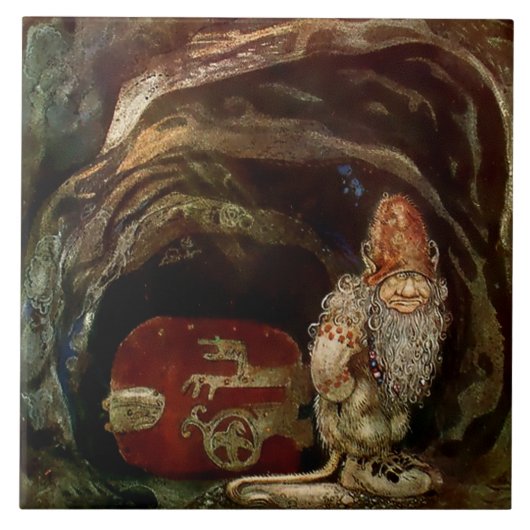 „Trolltür“ von John Bauer Fliese (Vorderseite)