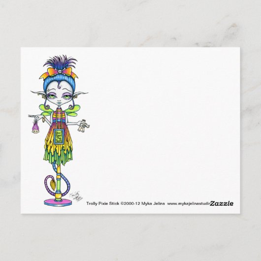 Trolly Pixie Stick Sideshow Freak Troll Postkarte (Rückseite)