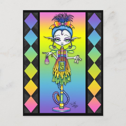 Trolly Pixie Stick Sideshow Freak Troll Postkarte (Vorderseite)