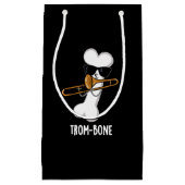 Trom-bone Funny Music Trombone Pun Dark BG Kleine Geschenktüte (Vorderseite)
