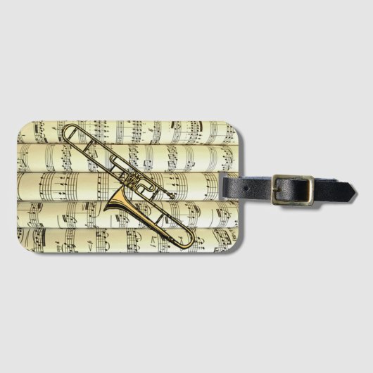 Trombone auf Walzblechen ~ Gepäckanhänger (Vorderseite (Horizontal))