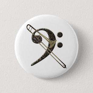 Trombone-Bass-Clef-Musikinstrument Button