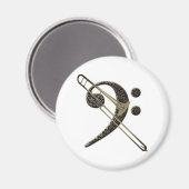 Trombone-Bass-Clef-Musikinstrument Magnet (Vorderseite/Rückseite)