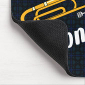 Trombone Bonehead weißer Text Mousepad (Ecke)