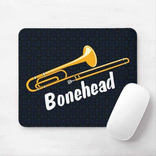 Trombone Bonehead weißer Text Mousepad (Mit Mouse)