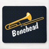 Trombone Bonehead weißer Text Mousepad (Vorne)