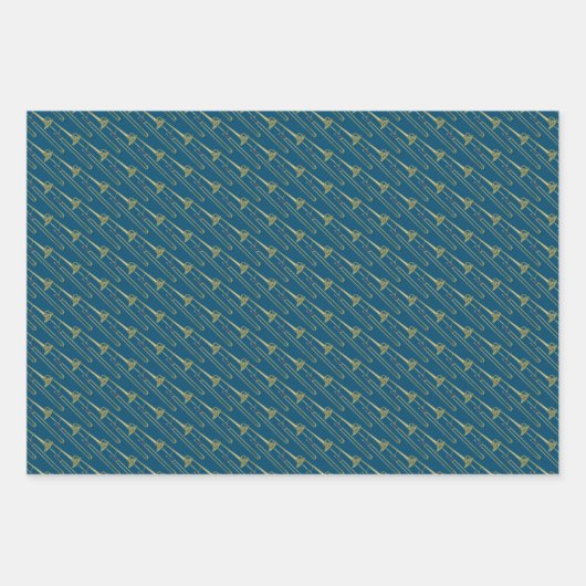 Trombone Brass Musical Design Geschenkpapier Set (Vorderseite 3)