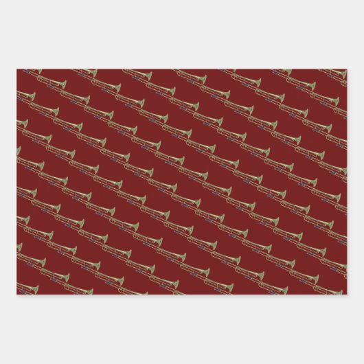 Trombone Brass Musical Design Geschenkpapier Set (Vorderseite)